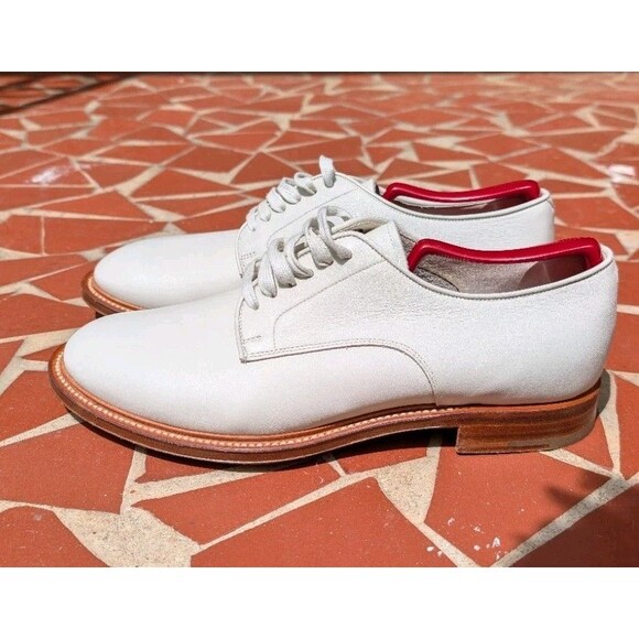 Prada Leather Derby Shoes- Off-White-Made in Italy -Y2K-Mens US 8 main image 8